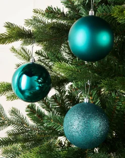 Teal Shatterproof Baubles, 9 Pack, 10 Cm