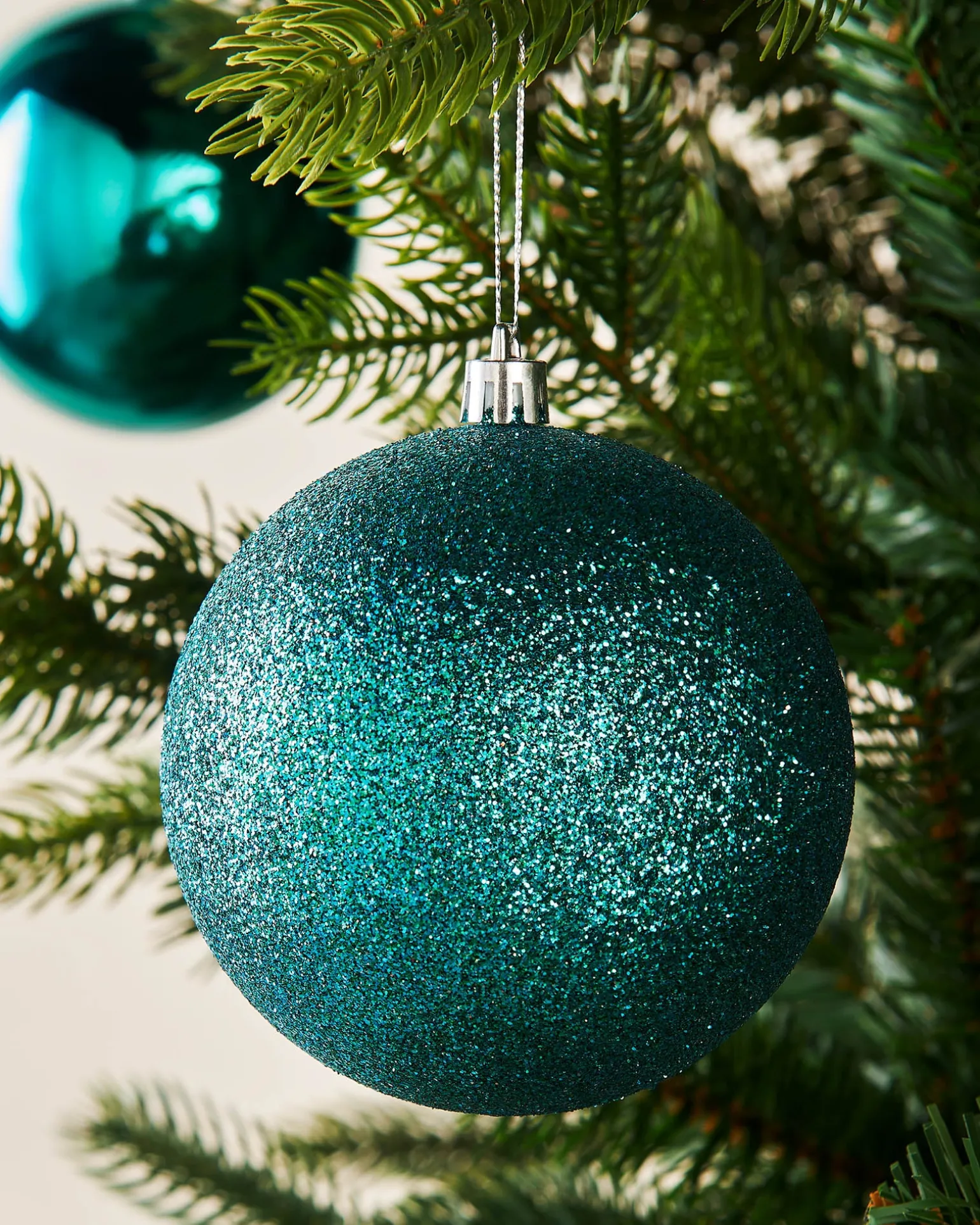Teal Shatterproof Baubles, 9 Pack, 10 Cm