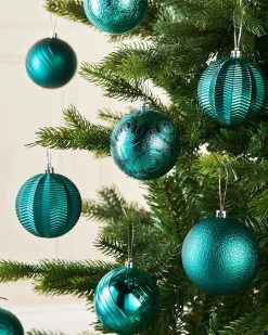 Teal Shatterproof Baubles, 16 Pack, 8 Cm