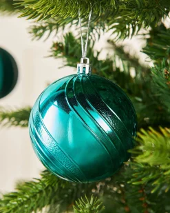Teal Shatterproof Baubles, 16 Pack, 8 Cm