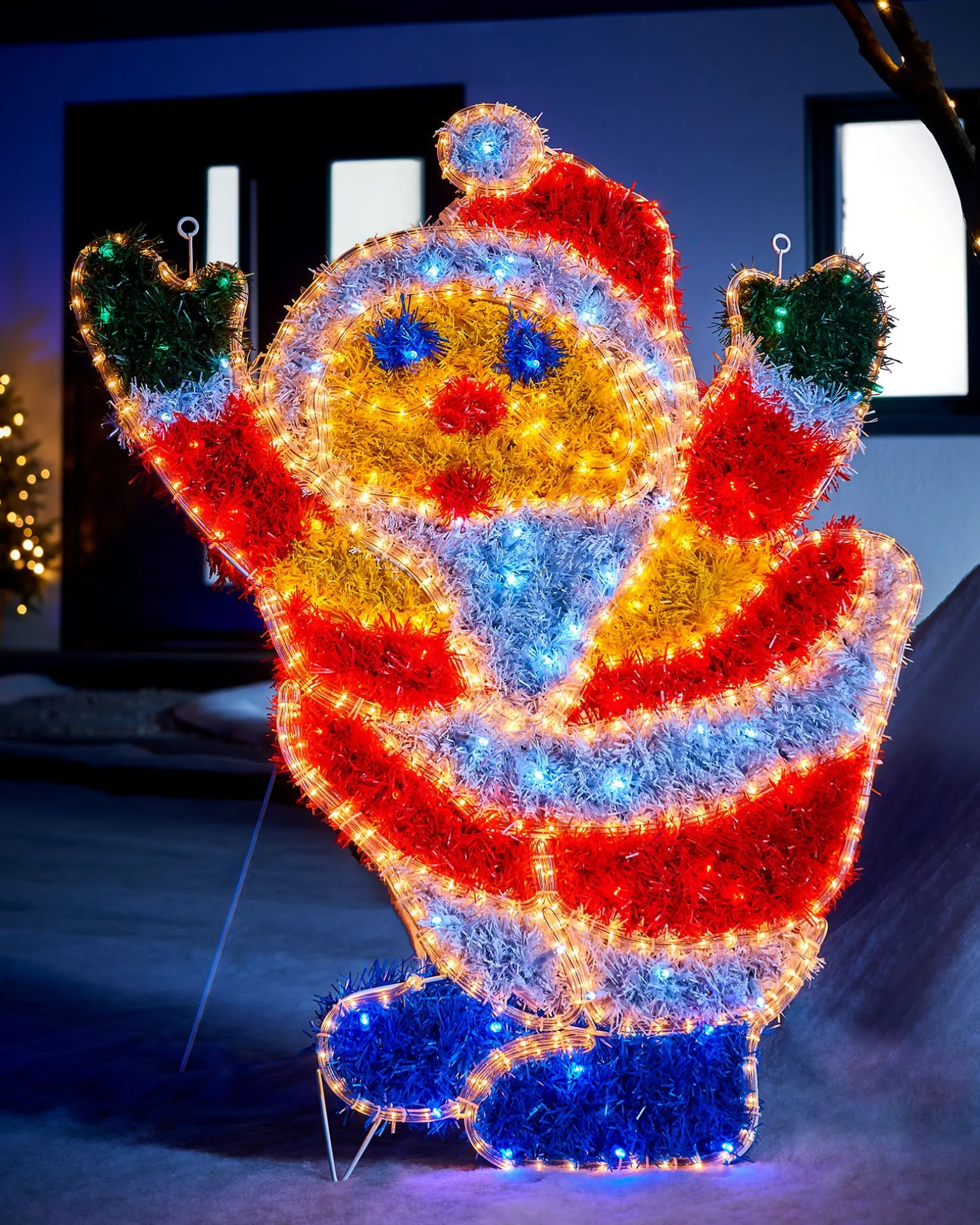 Tinsel Santa LED Rope Light Silhouette, 92 Cm