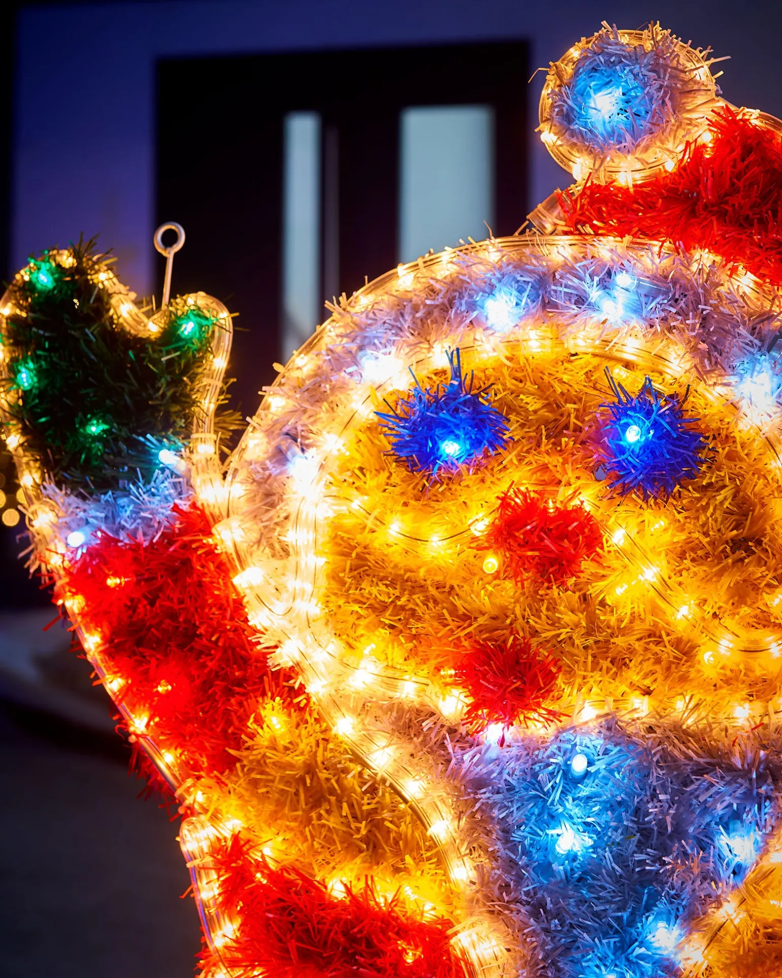 Tinsel Santa LED Rope Light Silhouette, 92 Cm