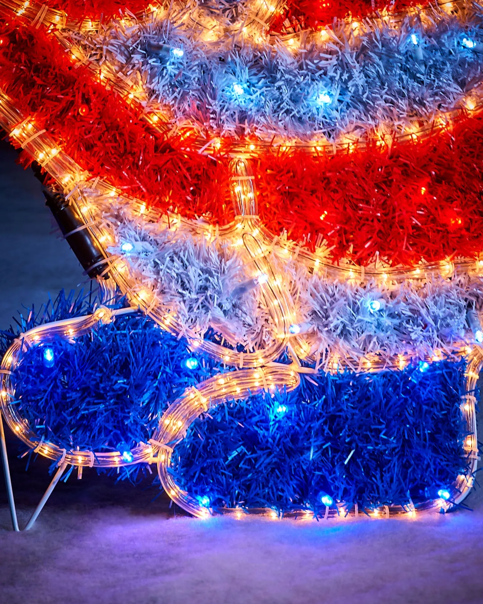 Tinsel Santa LED Rope Light Silhouette, 92 Cm