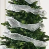 Transparent Mesh With Thin Striped Silver Foil, 9 M