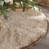 Two Tones Fur Tree Skirt, Brown, 120 Cm