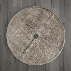 Two Tones Fur Tree Skirt, Brown, 120 Cm