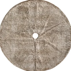 Two Tones Fur Tree Skirt, Brown, 120 Cm