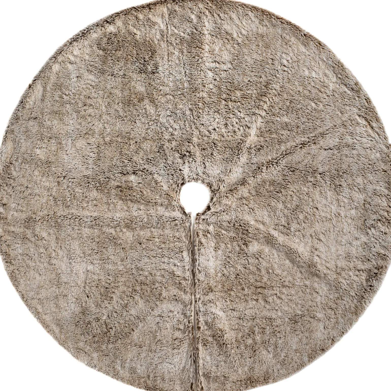 Two Tones Fur Tree Skirt, Brown, 120 Cm