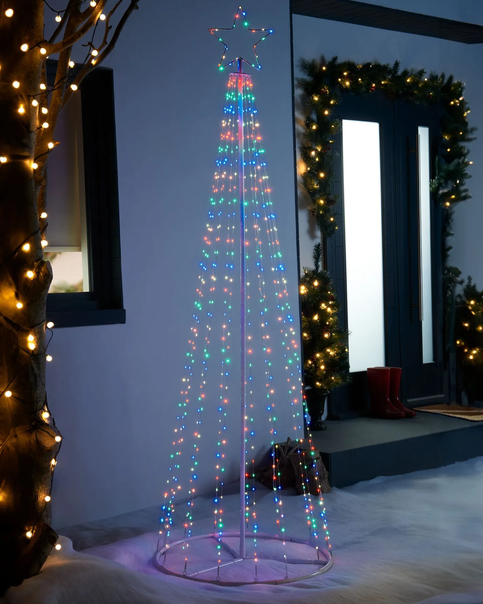 Waterfall Christmas Tree, Multi-Coloured, 2.1 M