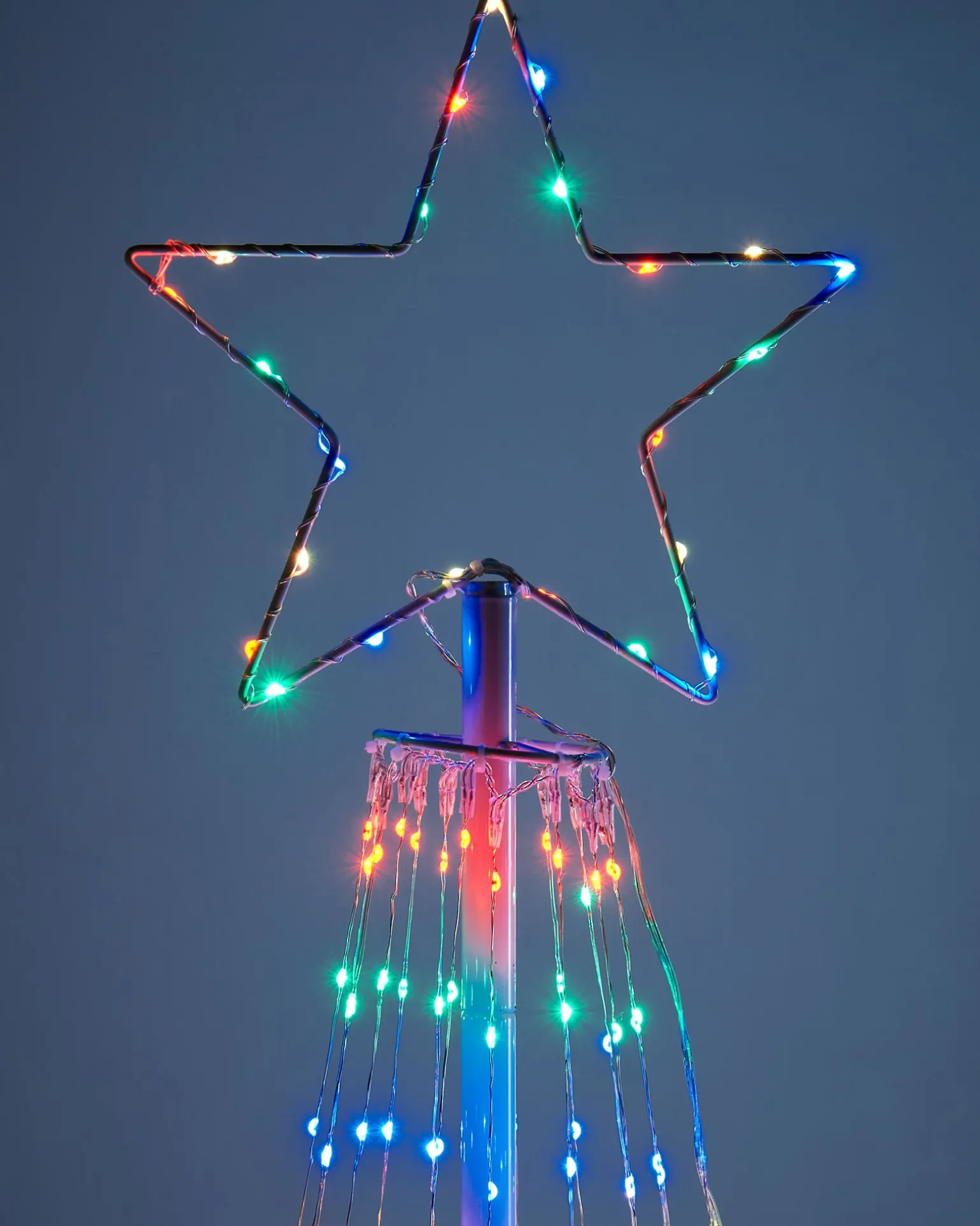 Waterfall Christmas Tree, Rainbow, 2.1 M