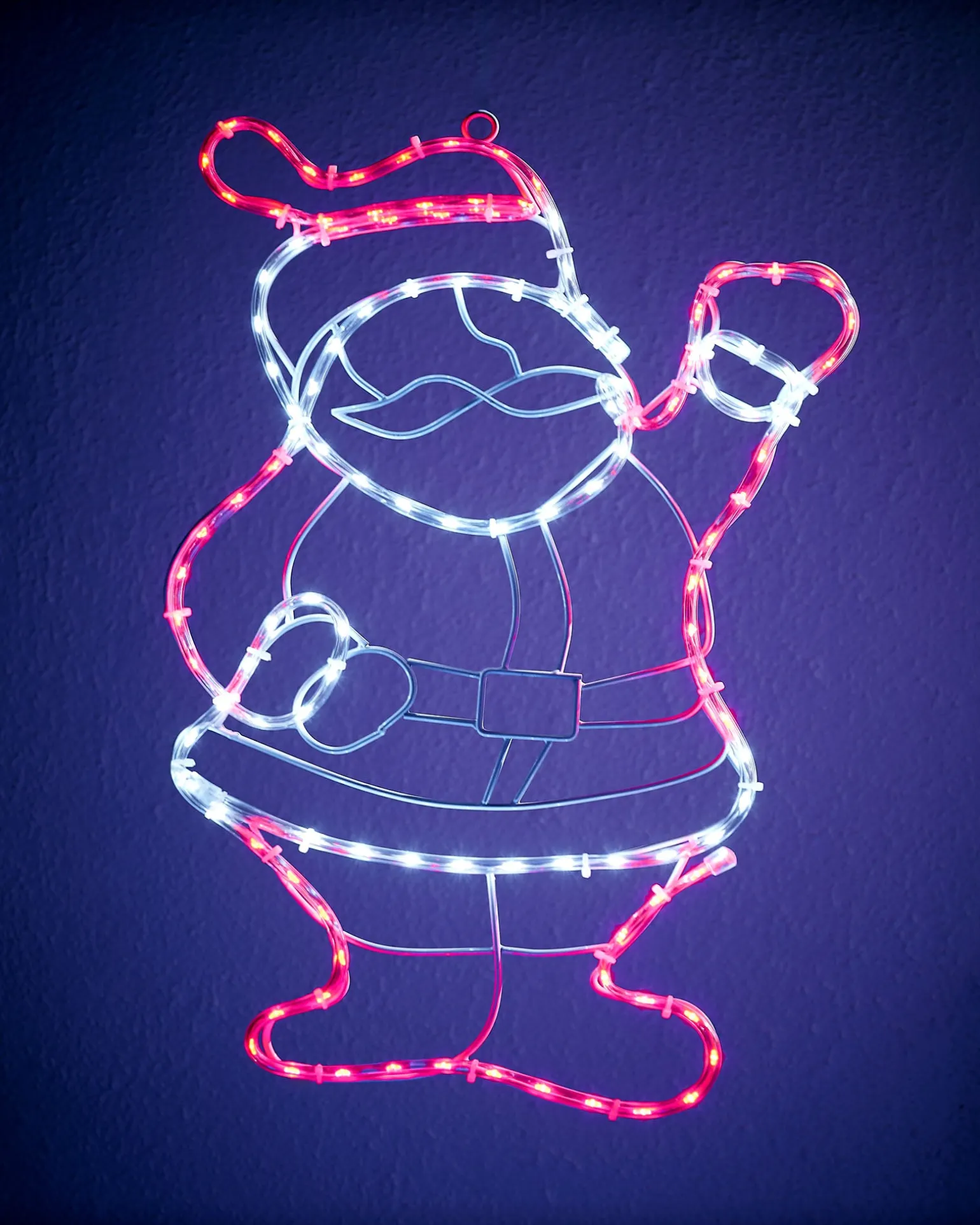 Waving Santa Rope Light Silhouette, 51 Cm