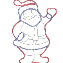 Waving Santa Rope Light Silhouette, 51 Cm