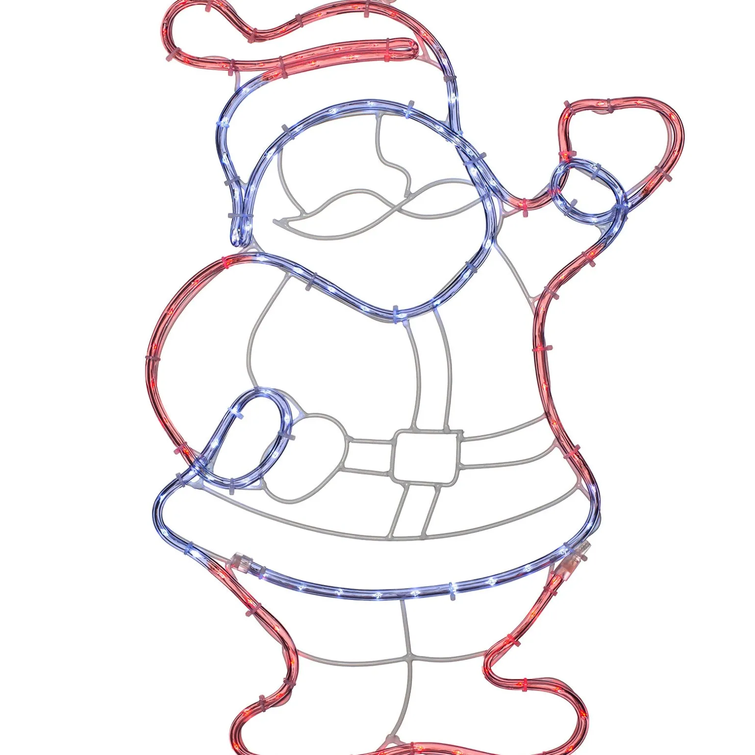 Waving Santa Rope Light Silhouette, 51 Cm