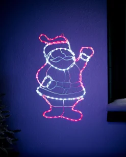 Waving Santa Rope Light Silhouette, 51 Cm
