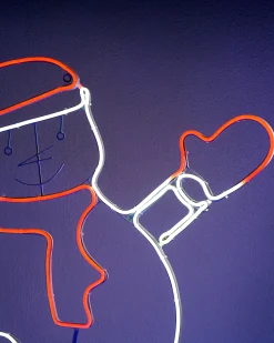 Waving Snowman Neon Rope Light Silhouette, 72 Cm