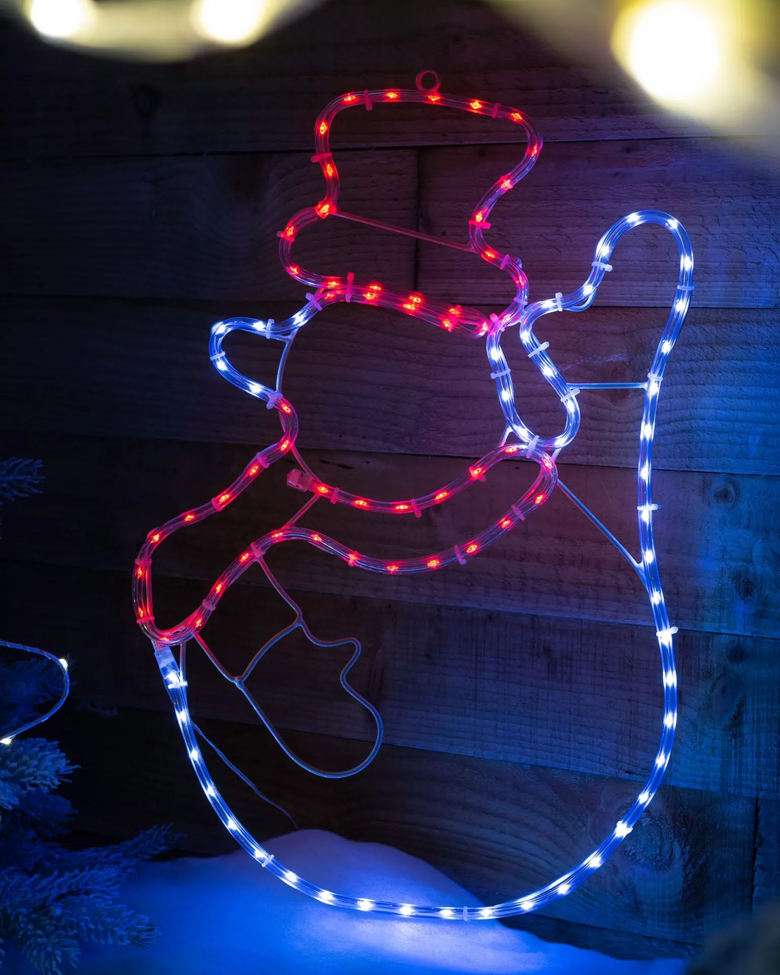Waving Snowman Rope Light Silhouette, 51 Cm