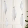 White Glass Baubles, 5 Pack, 15 Cm