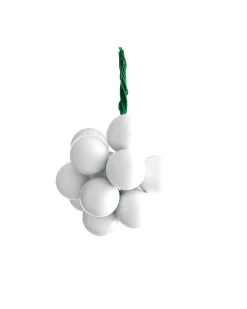 White Glass Berry Cluster Baubles, 10 Pack