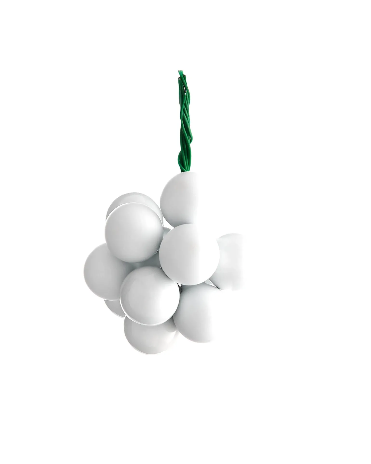 White Glass Berry Cluster Baubles, 10 Pack