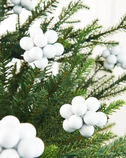 White Glass Berry Cluster Baubles, 10 Pack