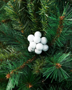 White Glass Berry Cluster Baubles, 10 Pack