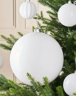 White Large Gloss Shatterproof Bauble, 20 Cm