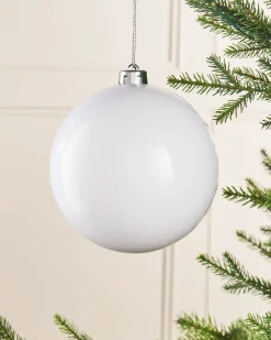 White Large Gloss Shatterproof Bauble, 15 Cm