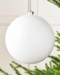 White Large Matt Shatterproof Bauble, 20 Cm