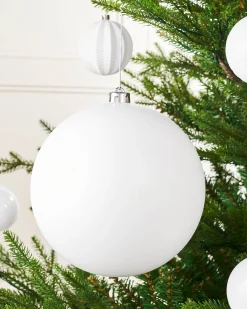 White Large Matt Shatterproof Bauble, 20 Cm