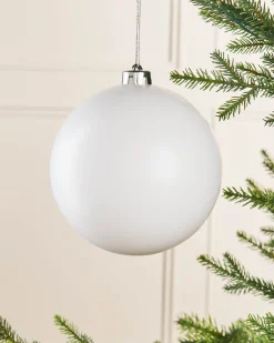 White Large Matt Shatterproof Bauble, 15 Cm