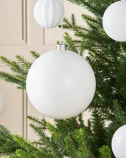 White Large Matt Shatterproof Bauble, 15 Cm