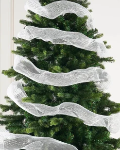 White Mesh With Pale Gold Foil, 9 M