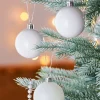 White Shatterproof Baubles, 42 Pack, 6 Cm