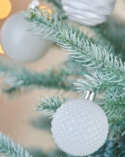 White Shatterproof Baubles, 50 Pack, 6 Cm