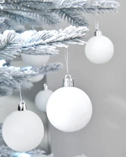 White Shatterproof Bauble, 50 Pack
