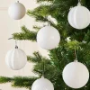 White Shatterproof Baubles, 16 Pack, 8 Cm