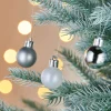 White/Silver Shatterproof Baubles, 36 Pack, 3 Cm