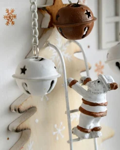 Wooden House Advent Calendar Christmas Decoration, 37cm, Beige